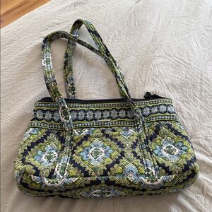 Vera Bradley Blue and Green Retired Cambridge Pattern Shoulder Bag
